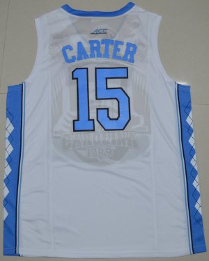Maillot De Basket NCAA 2016 North Carolina Tar Heels Vince Carter 15 College Basketball Blanc